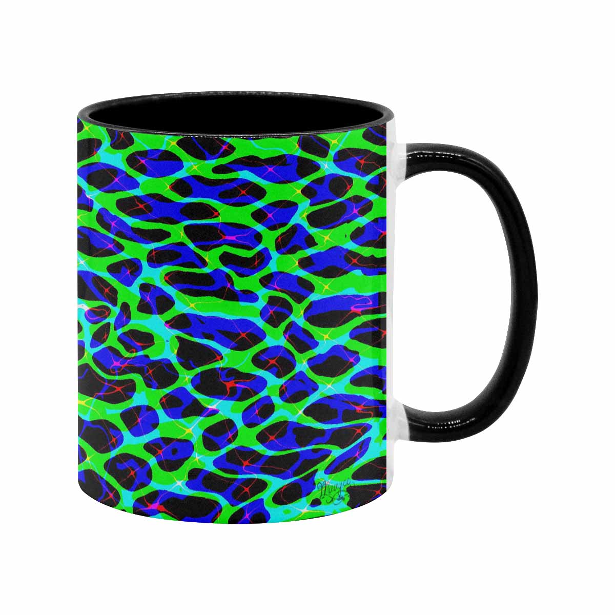 Coffee Mug, tea cup, black core, abstract, design 2