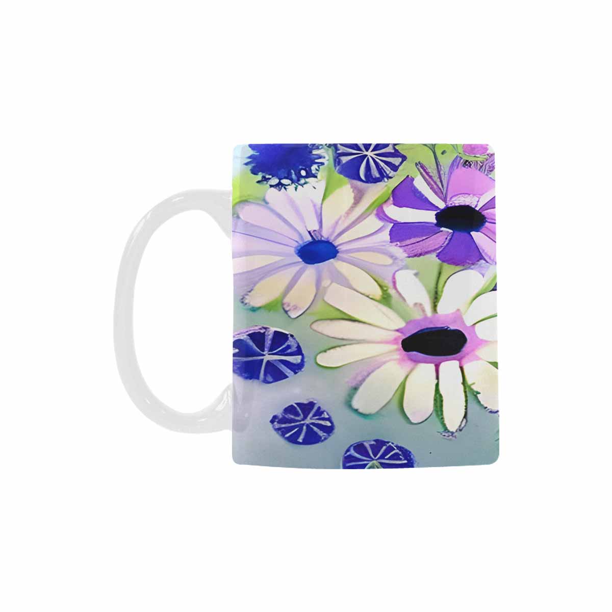 USA made Quality Mug, coffee mug, tea cup, Bright florals, Set 1, Design 49