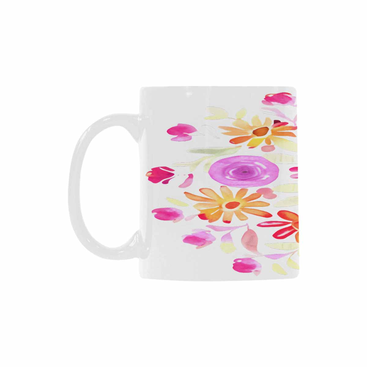 USA made Quality Mug, coffee mug, tea cup, Bright florals, Set 2, design 37