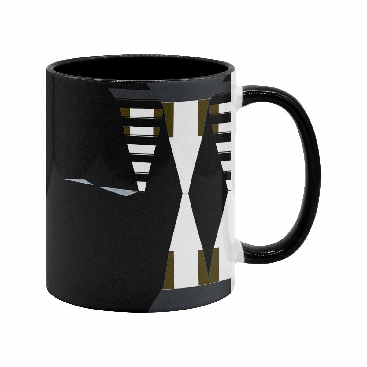 Coffee Mug, tea cup, black core, abstract, design 14