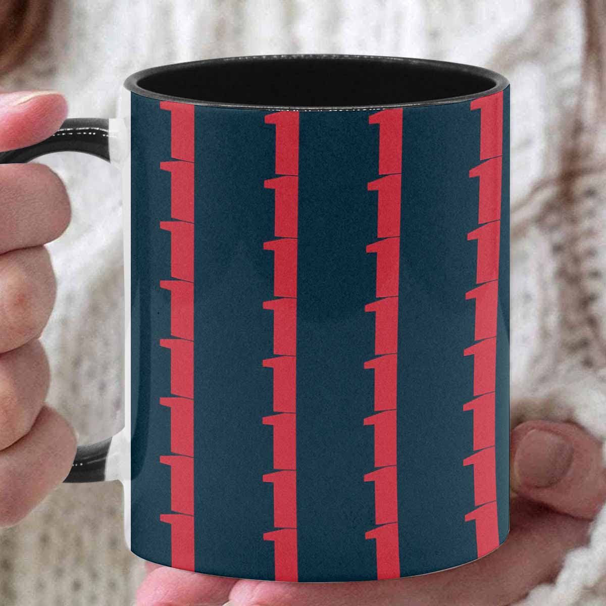 Coffee Mug, tea cup, black core, abstract, design 46