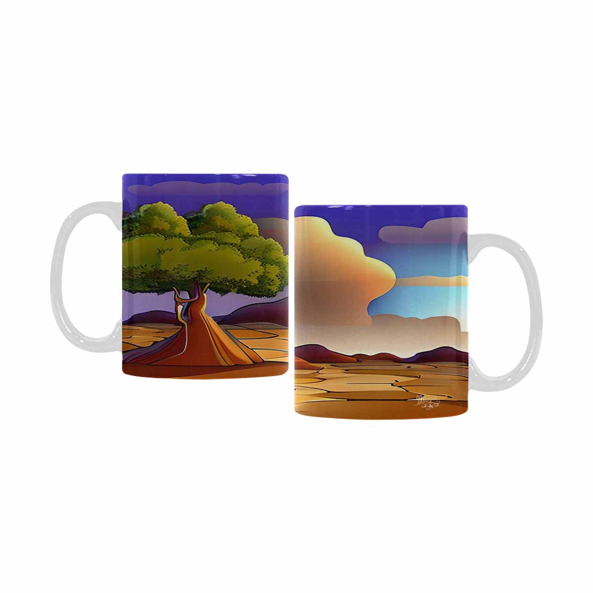 Coffee Mug, tea cup, desert scene, design 32