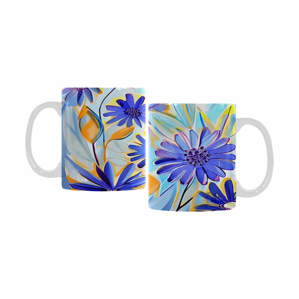 Quality Mug, coffee mug, tea cup, Bright florals, Set 1A, Design 52