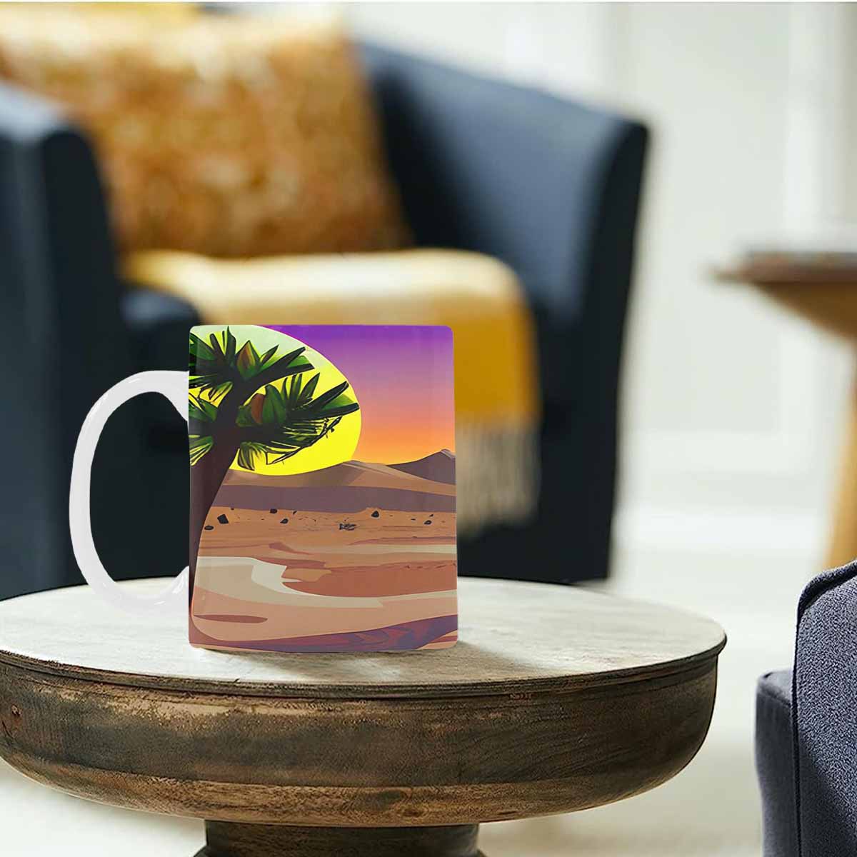 Coffee Mug, tea cup, desert scene, design 62