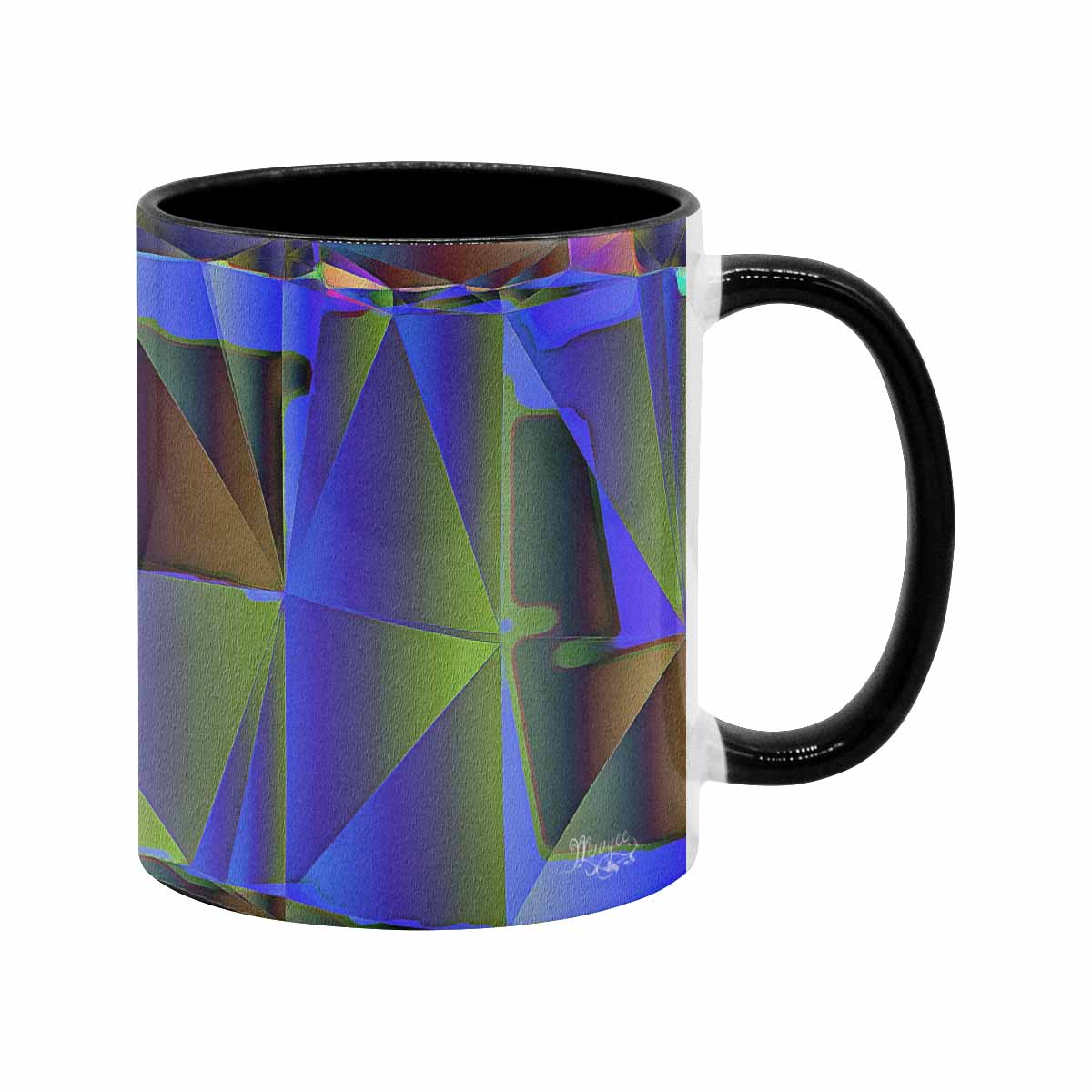 Coffee Mug, tea cup, black core, abstract, design 31