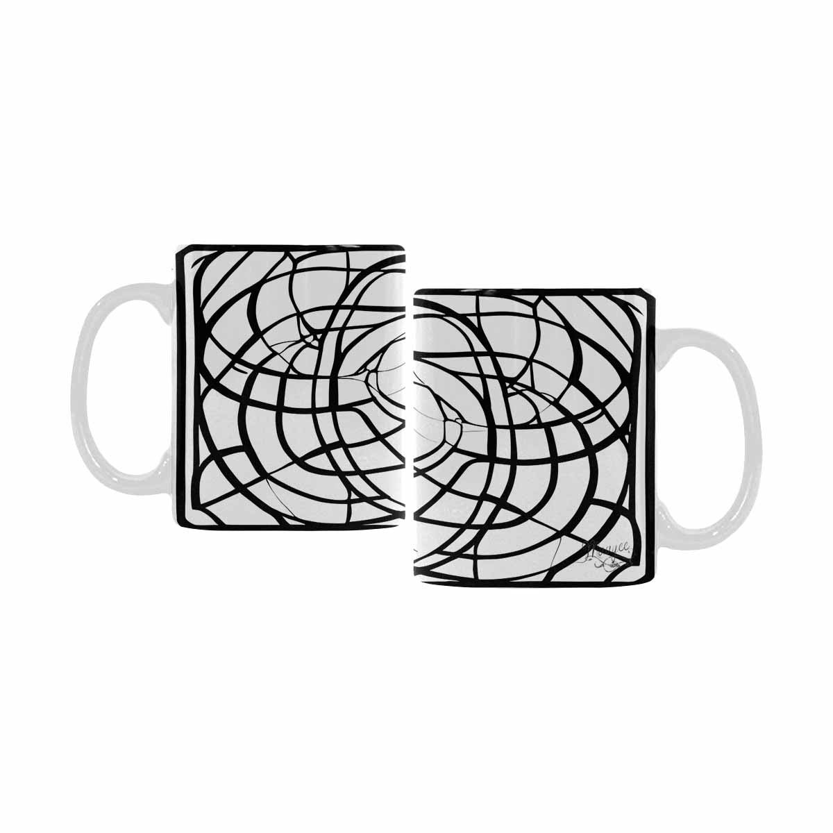 Quality Mug, coffee mug, tea cup, B & W Abstract, Set 1, design 39