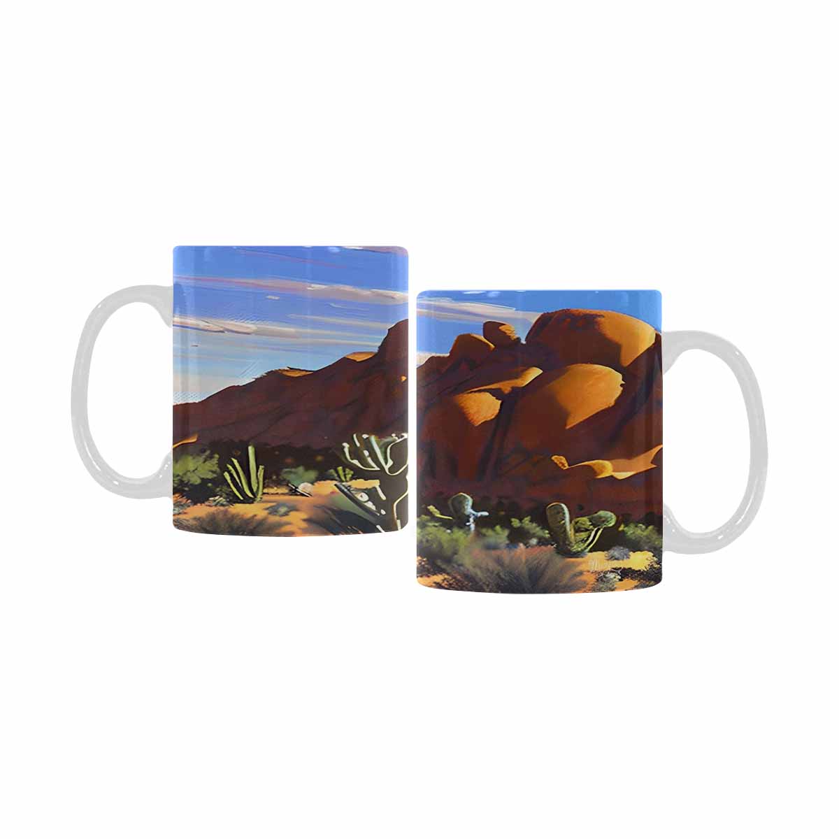 Coffee Mug, tea cup, desert scene, design 18