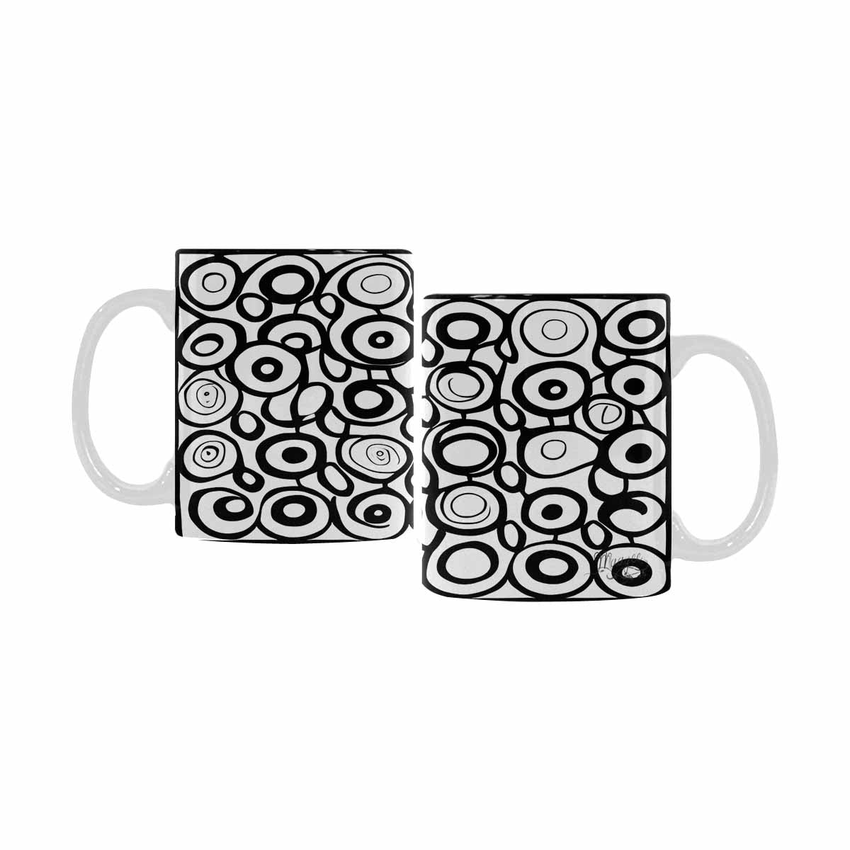 Quality Mug, coffee mug, tea cup, B & W Abstract, Set 1, design 37