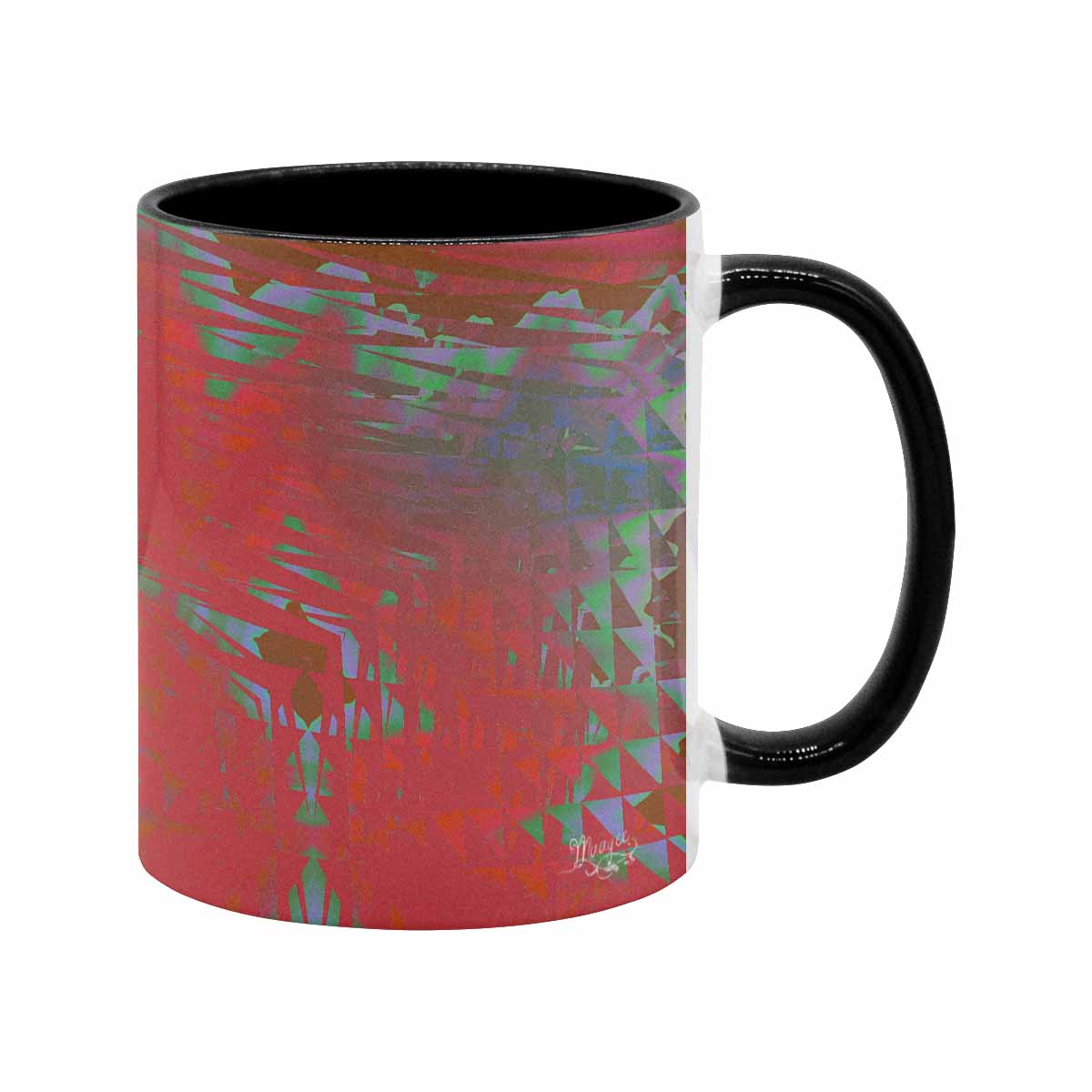 Coffee Mug, tea cup, black core, abstract, design 20