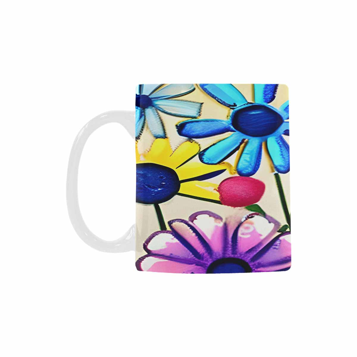 USA made Quality Mug, coffee mug, tea cup, Bright florals, Set 1, Design 50