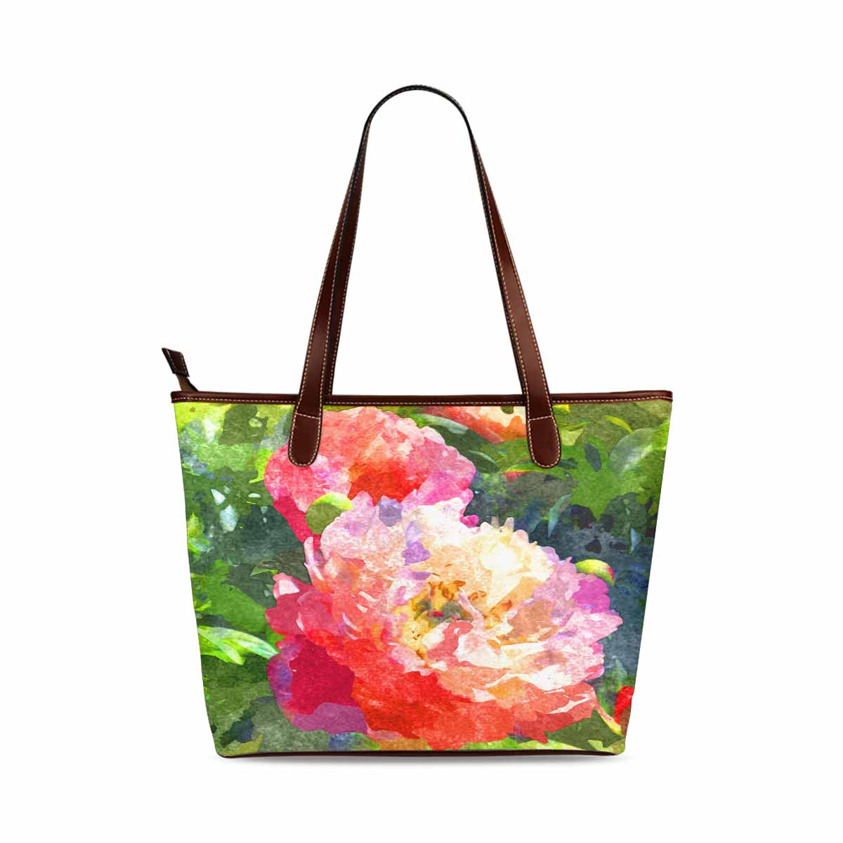 Classic Fabric handbag, watercolor floral, design 161