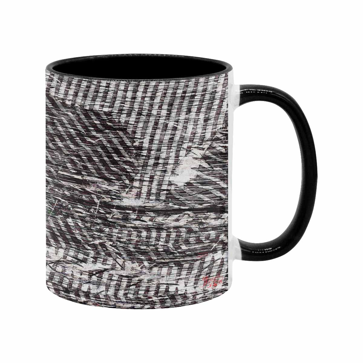 Coffee Mug, tea cup, black core, abstract, design 133