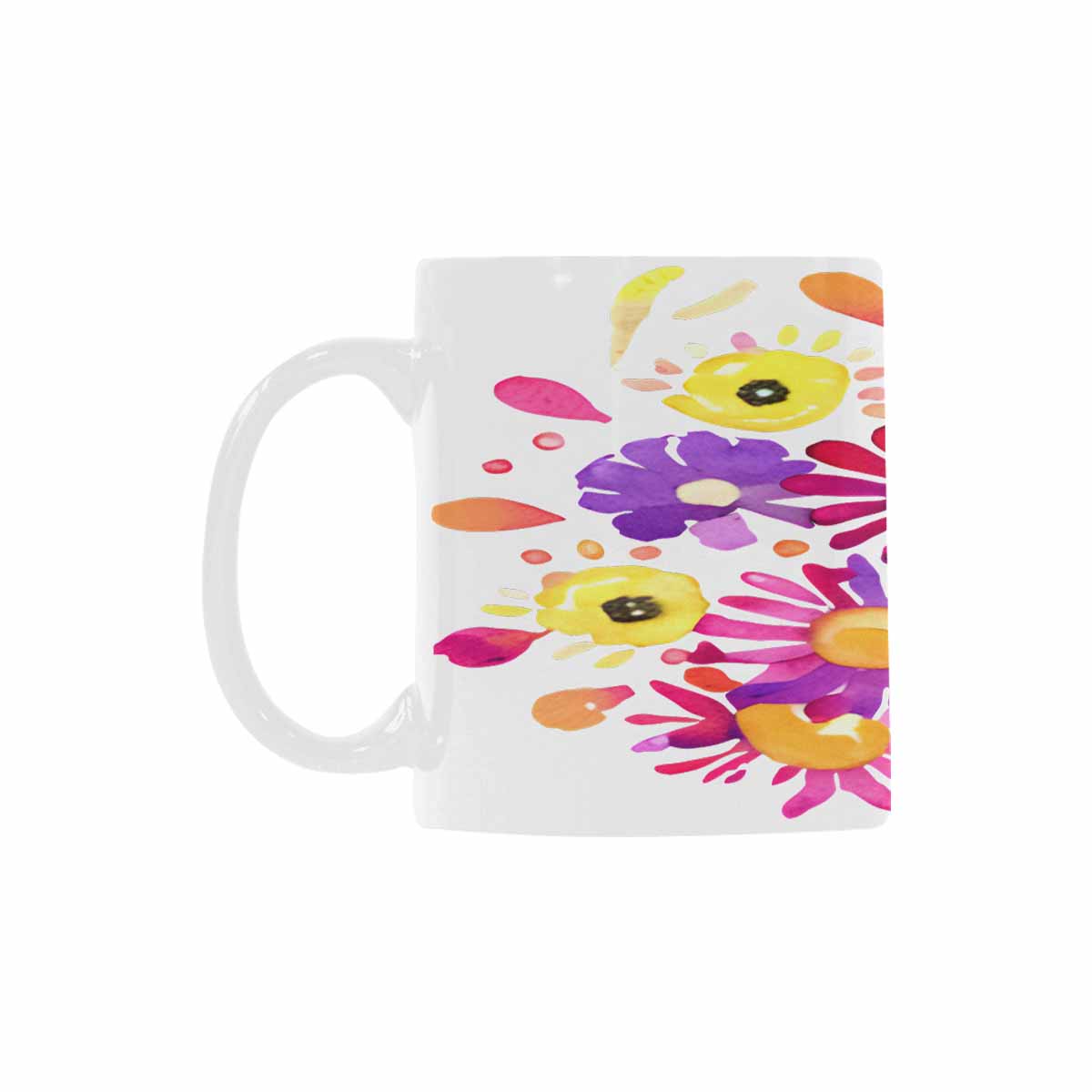 USA made Quality Mug, coffee mug, tea cup, Bright florals, Set 2, design 38