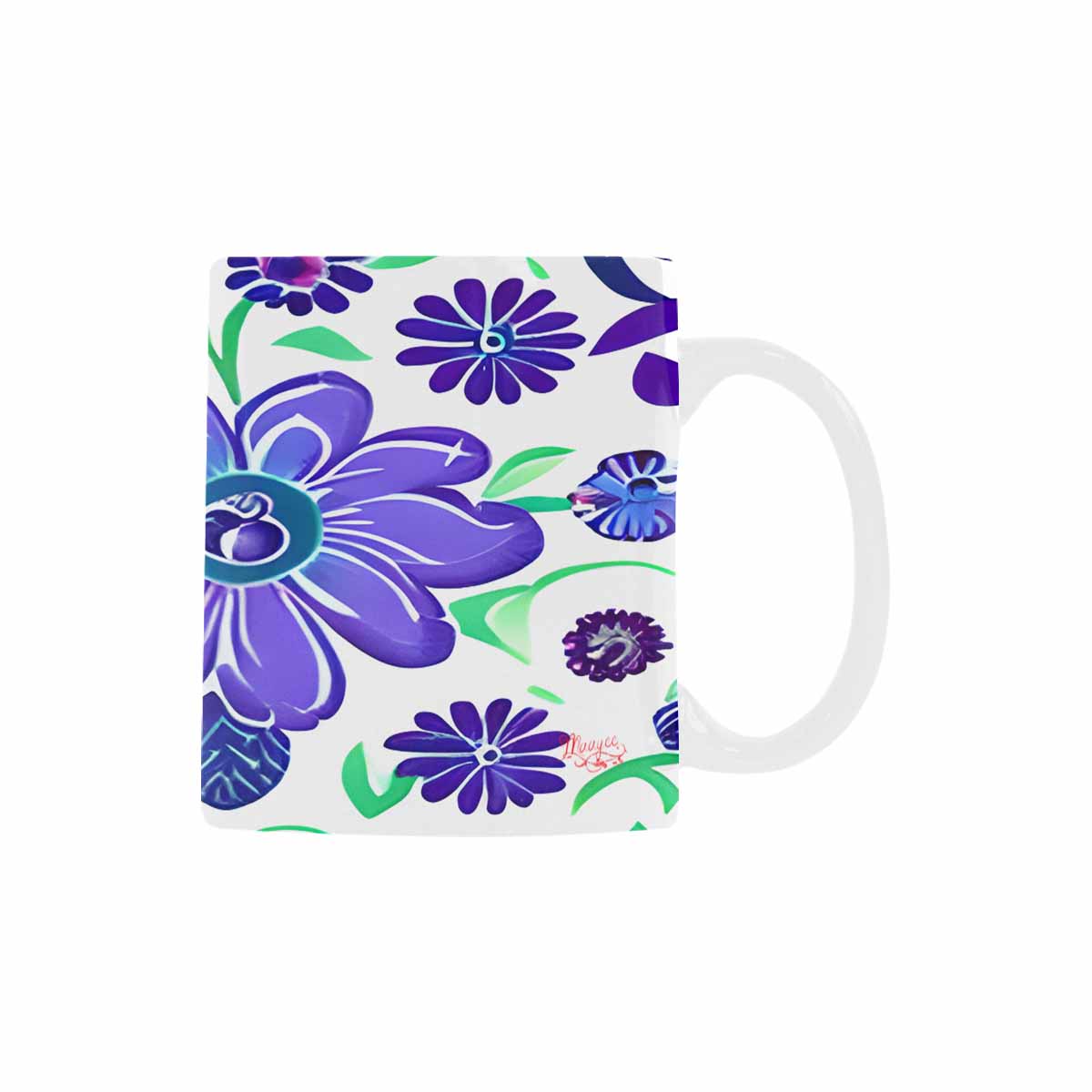 USA made Quality Mug, coffee mug, tea cup, Bright florals, Set 1, Design 125