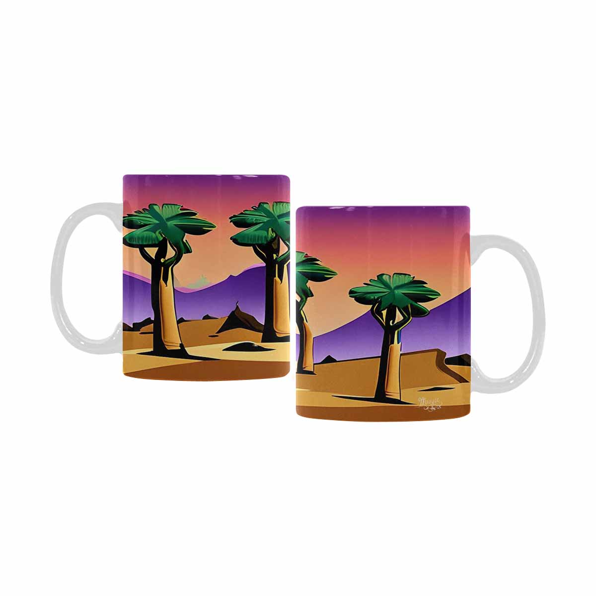 Coffee Mug, tea cup, desert scene, design 46