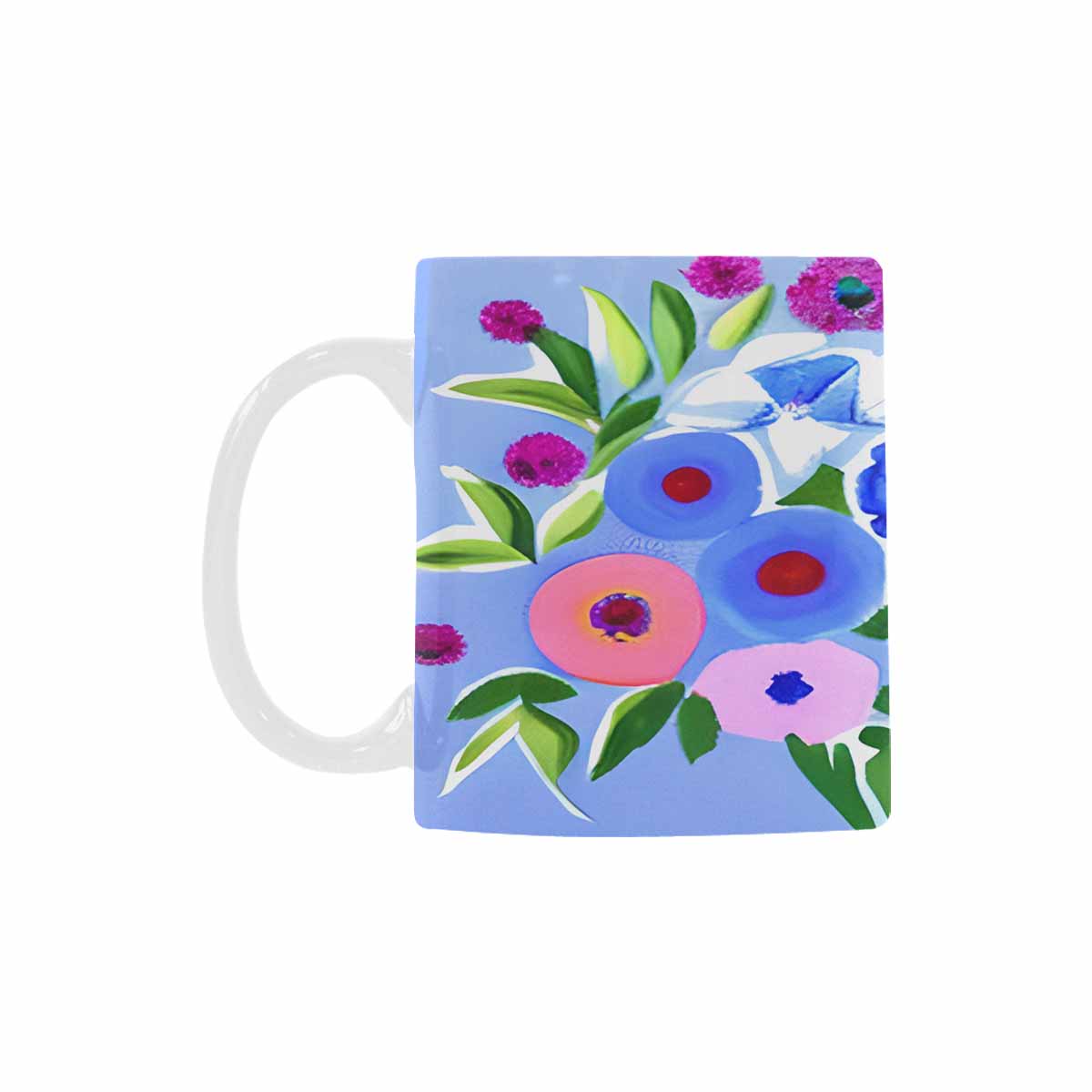 USA made Quality Mug, coffee mug, tea cup, Bright florals, Set 1, Design 109