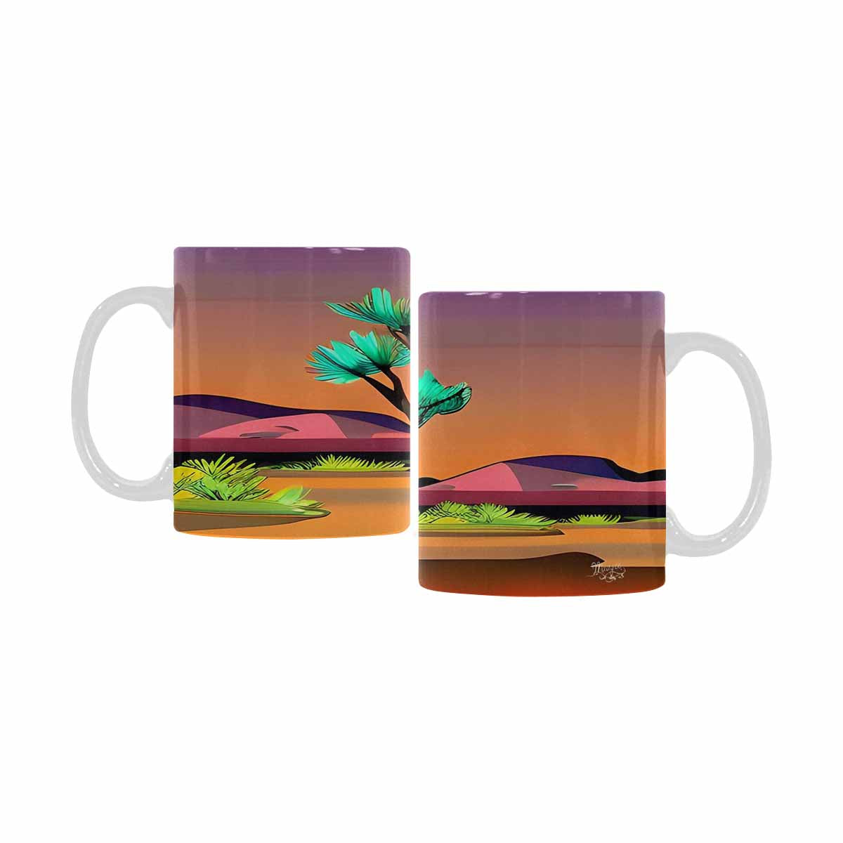 Coffee Mug, tea cup, desert scene, design 88