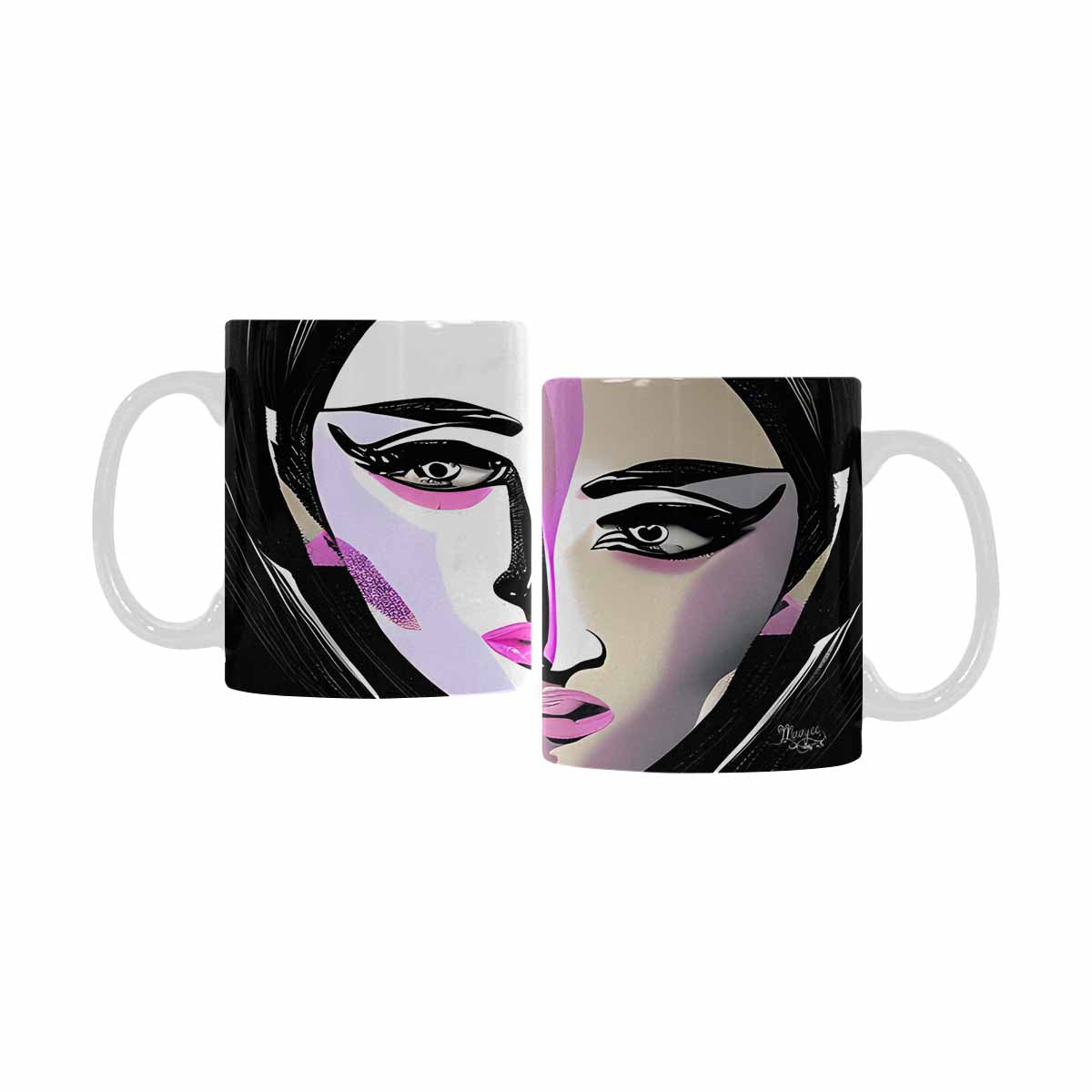 Coffee Mug, tea cup,caucasian Face, design 49