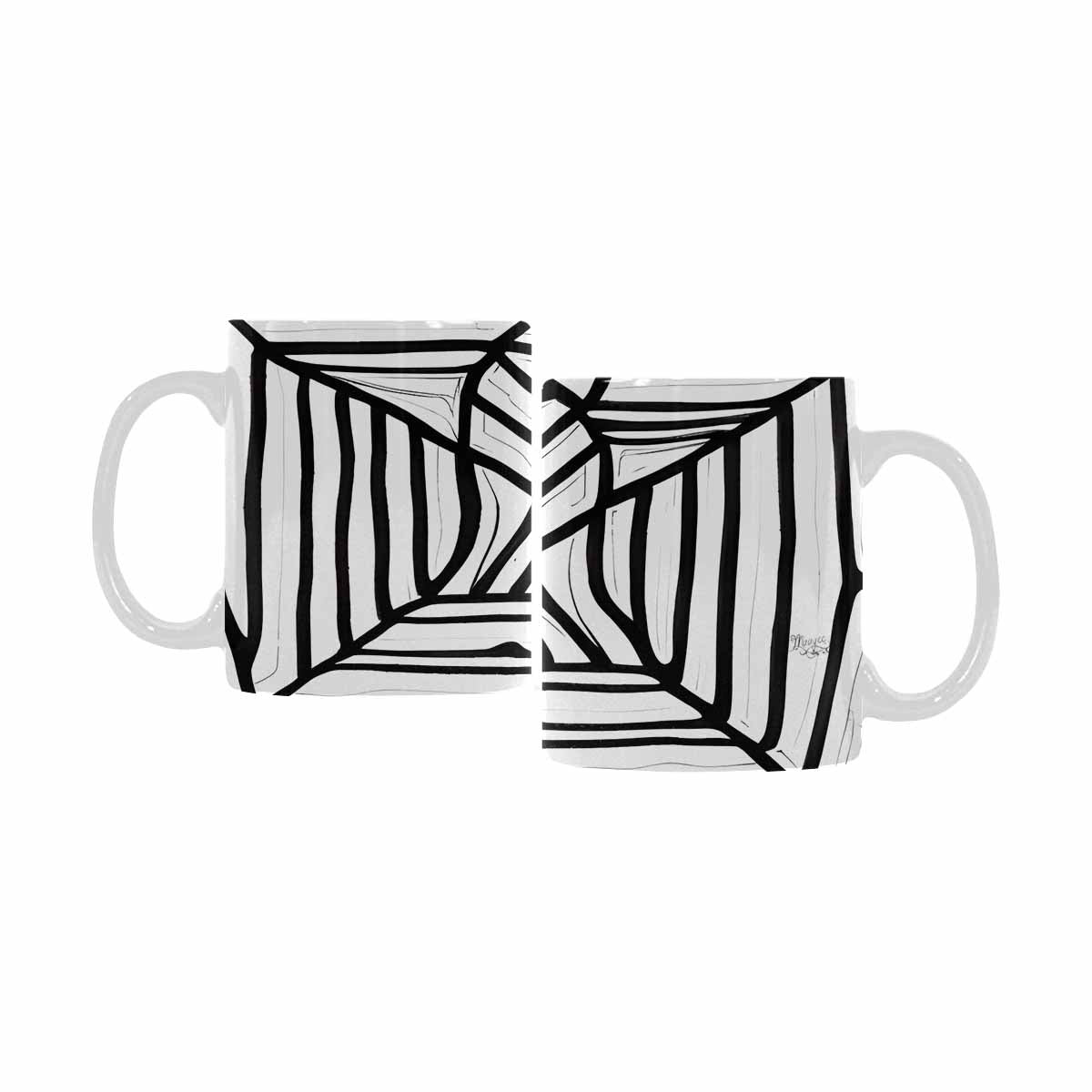 Quality Mug, coffee mug, tea cup, B & W Abstract, Set 1, design 55