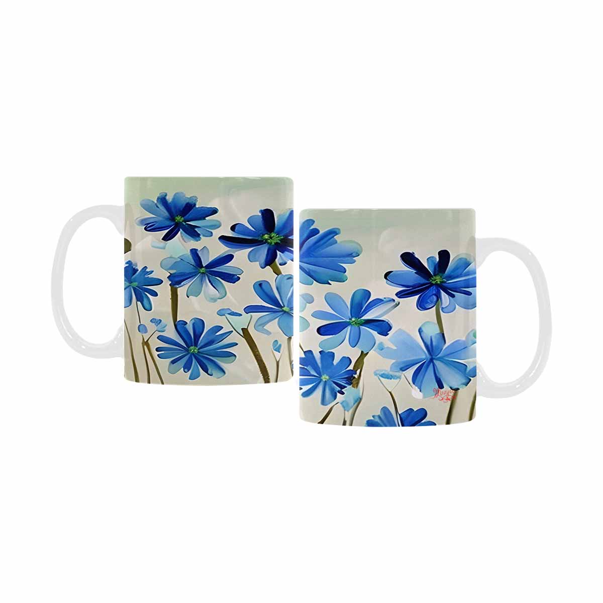 USA made Quality Mug, coffee mug, tea cup, Bright florals, Set 1, Design 81