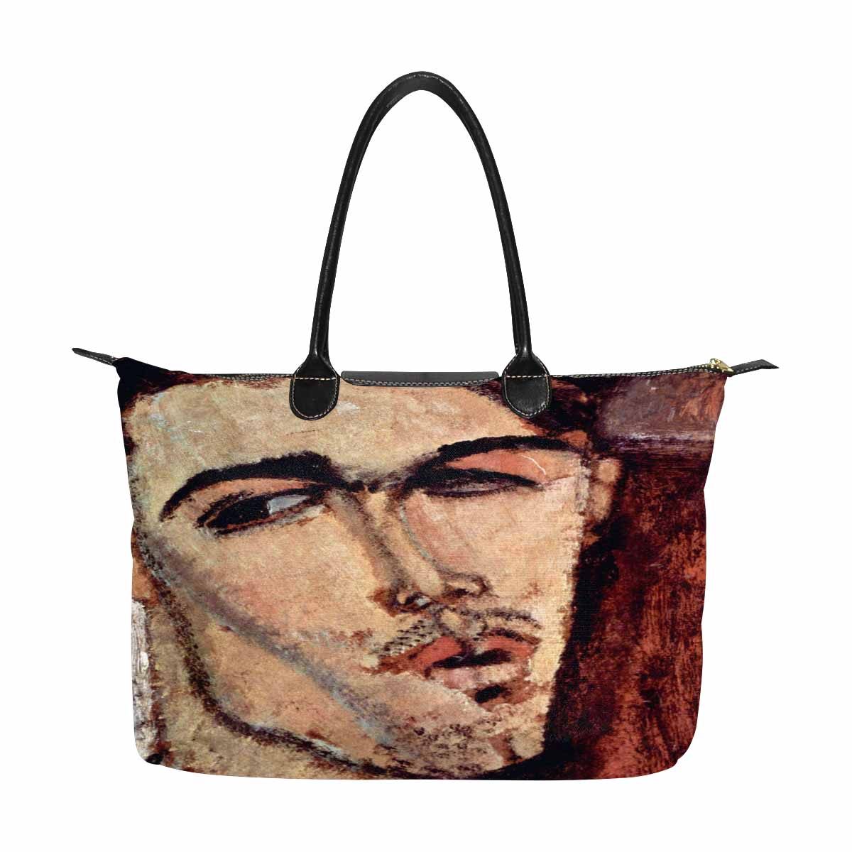 Classic handbag, Modigliani design, choice of 2 colors, Portrait of Celso Laga