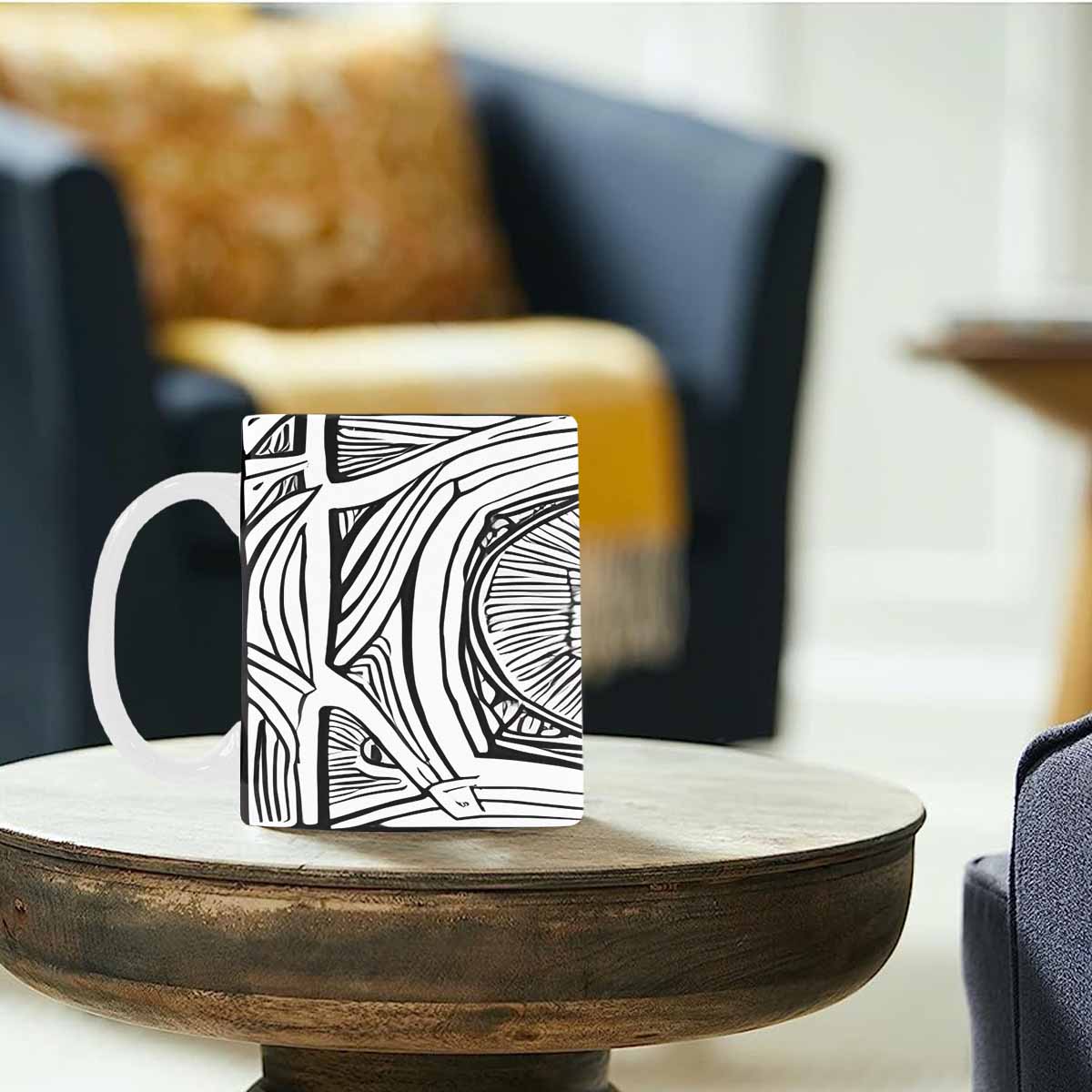 Quality Mug, coffee mug, tea cup, B & W Abstract, Set 1, design 51