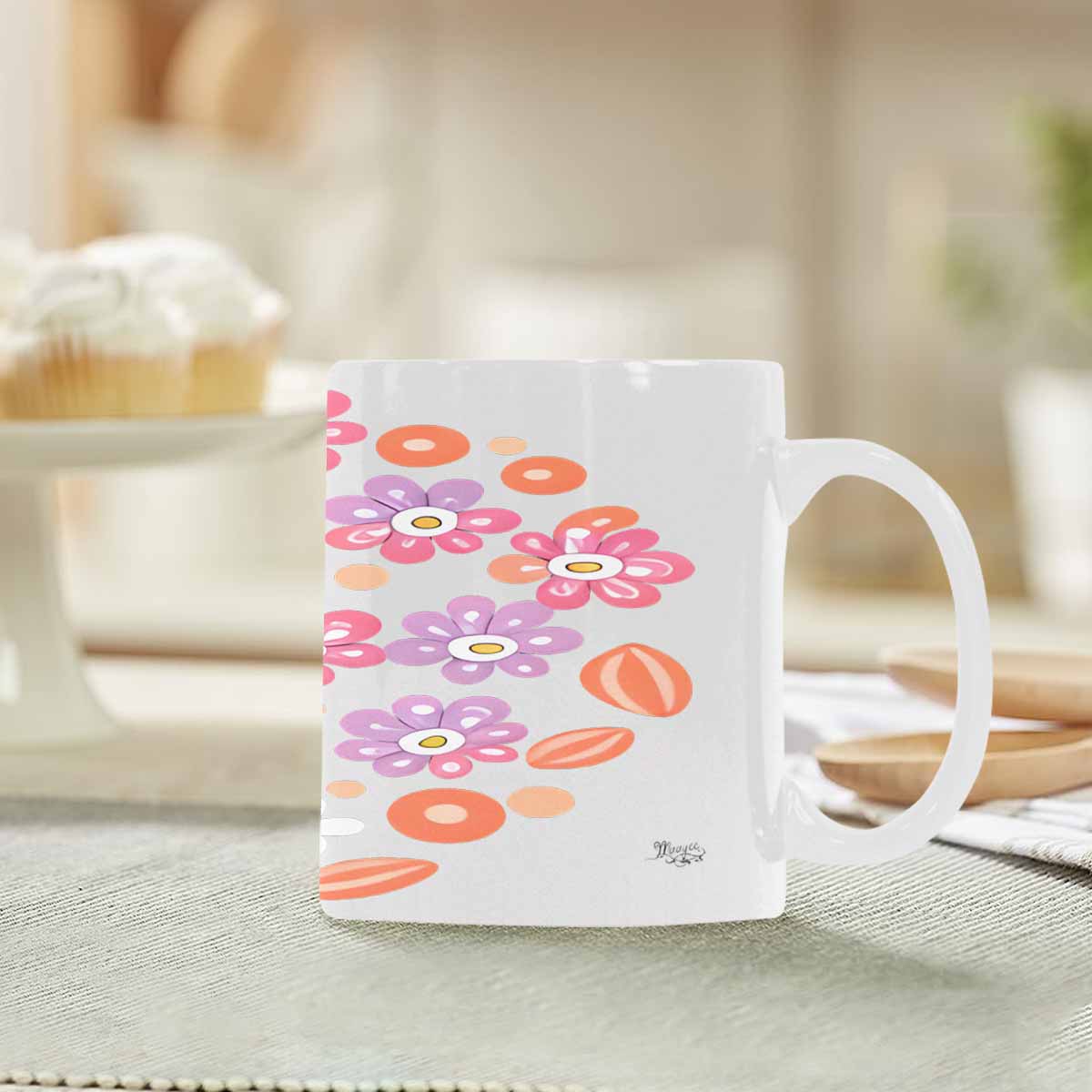 Quality Mug, coffee mug, tea cup, Bright florals, Set 2, design 3