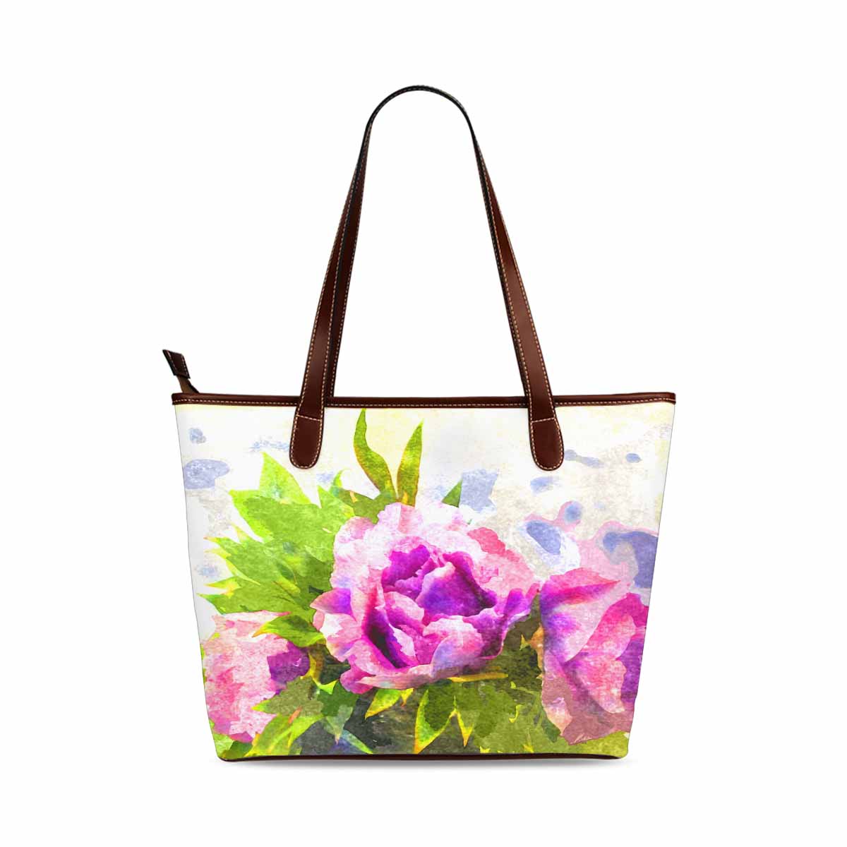 Classic Fabric handbag, watercolor floral, design 15