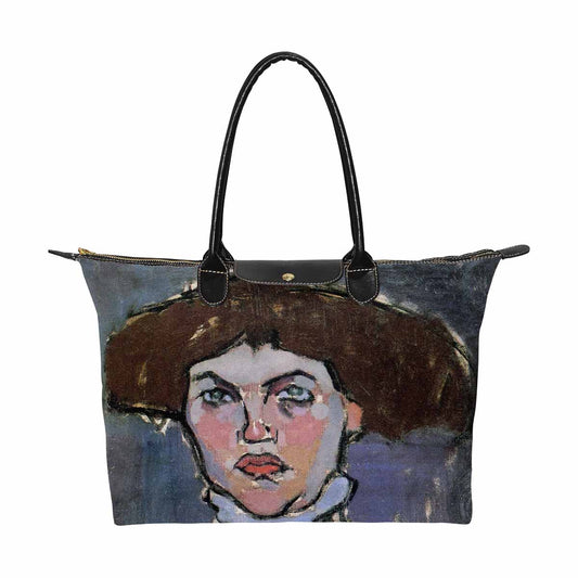 Classic handbag, Modigliani design, choice of 2 colors, Head of a young woman