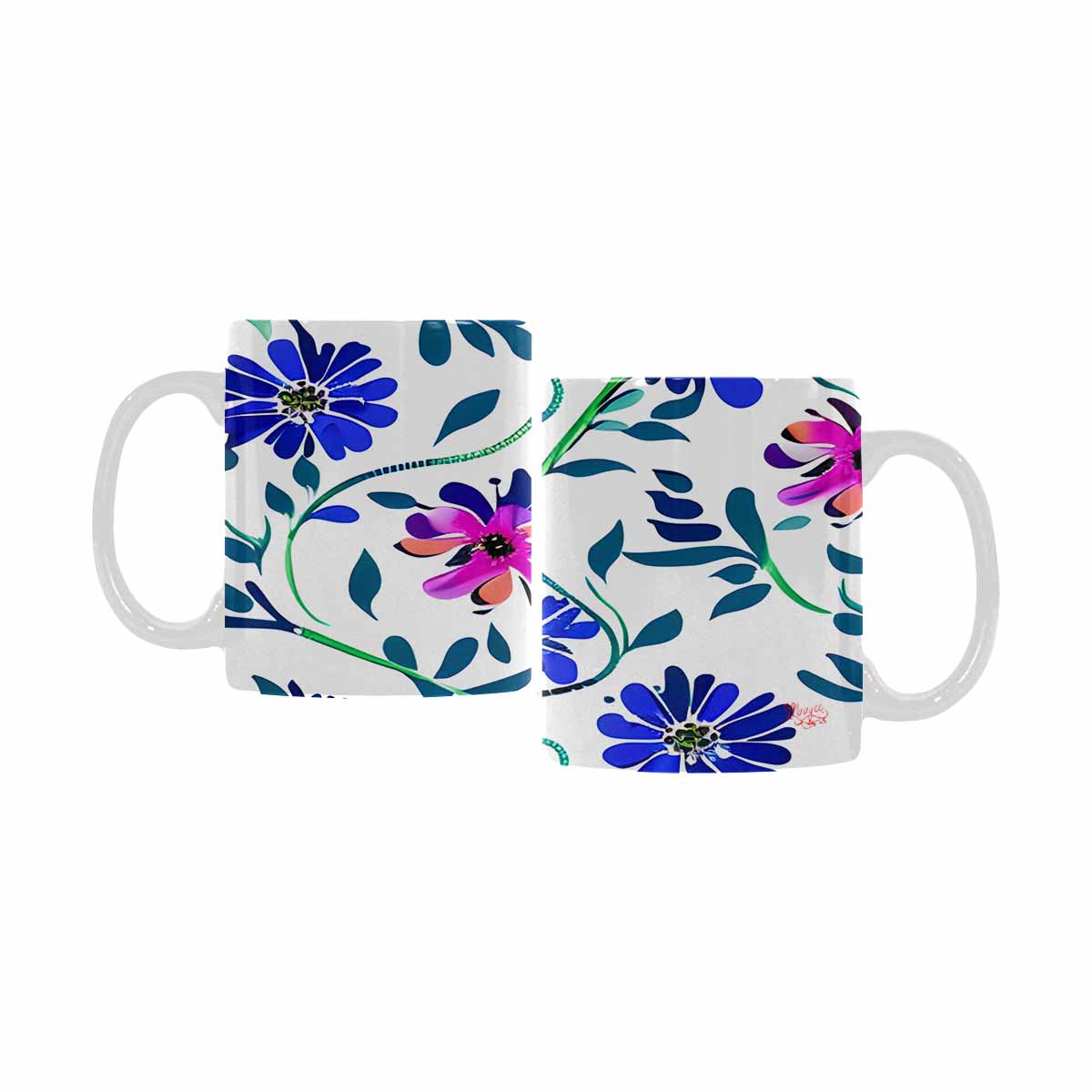 Quality Mug, coffee mug, tea cup, Bright florals, Set 1, Design 129