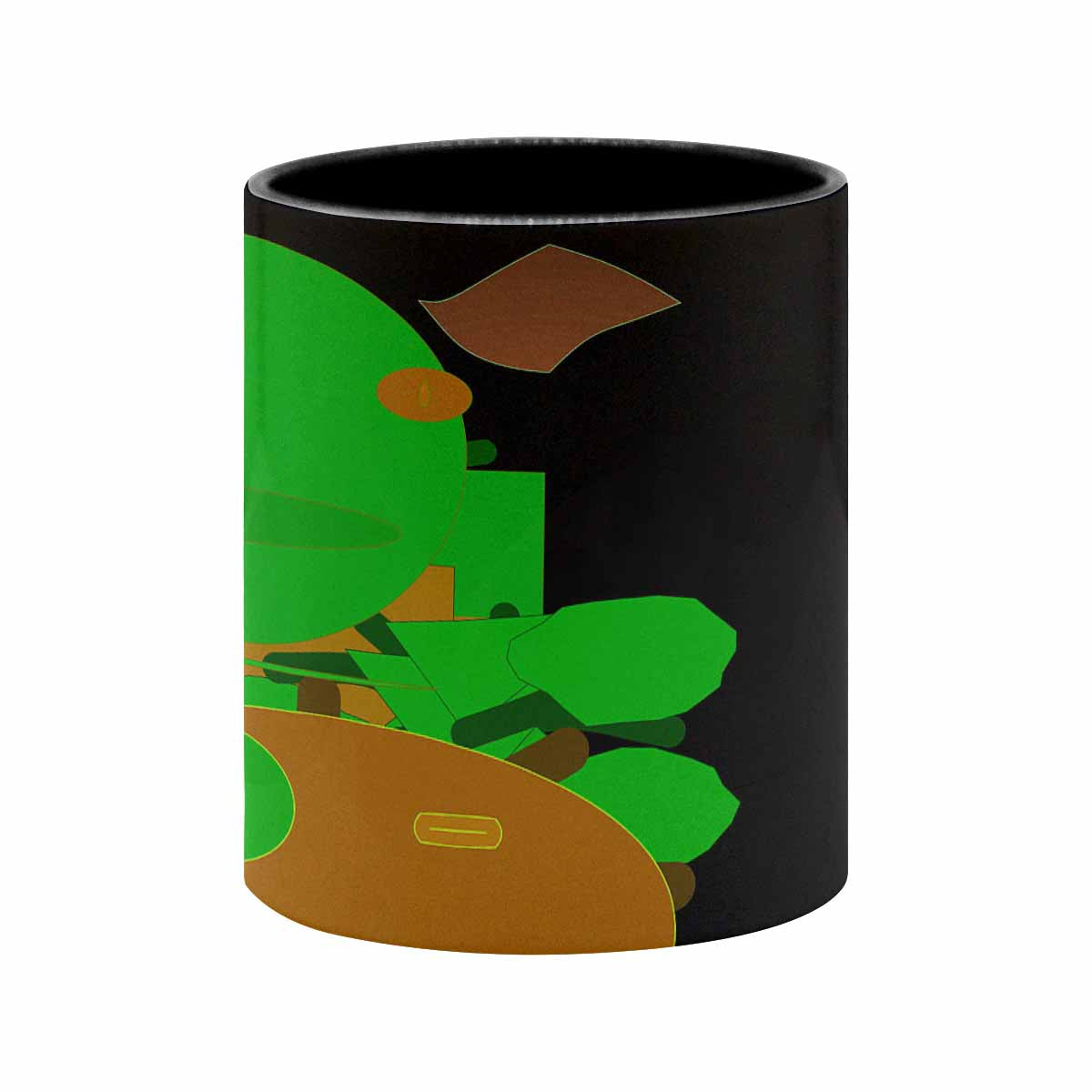 Coffee Mug, tea cup, black core, abstract, design 60