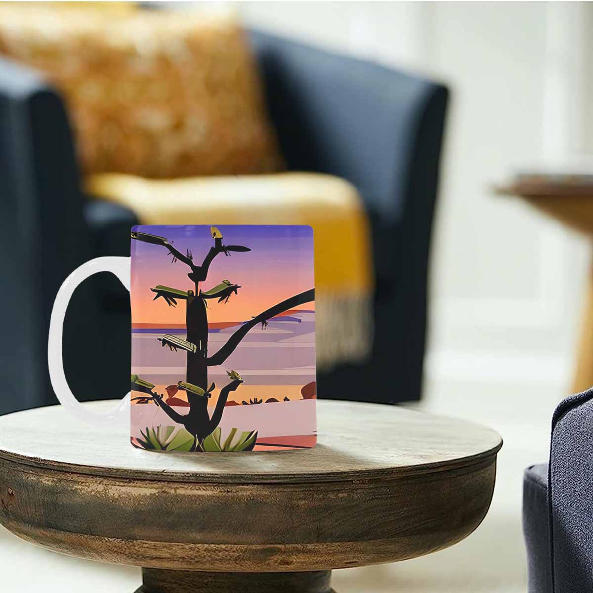 Coffee Mug, tea cup, desert scene, design 65