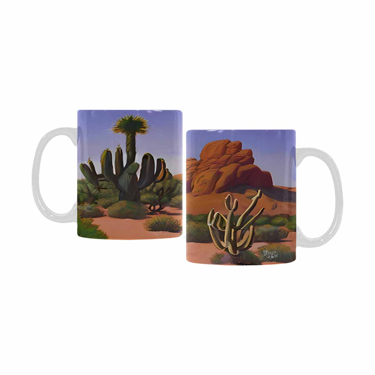 Coffee Mug, tea cup, desert scene, design 19