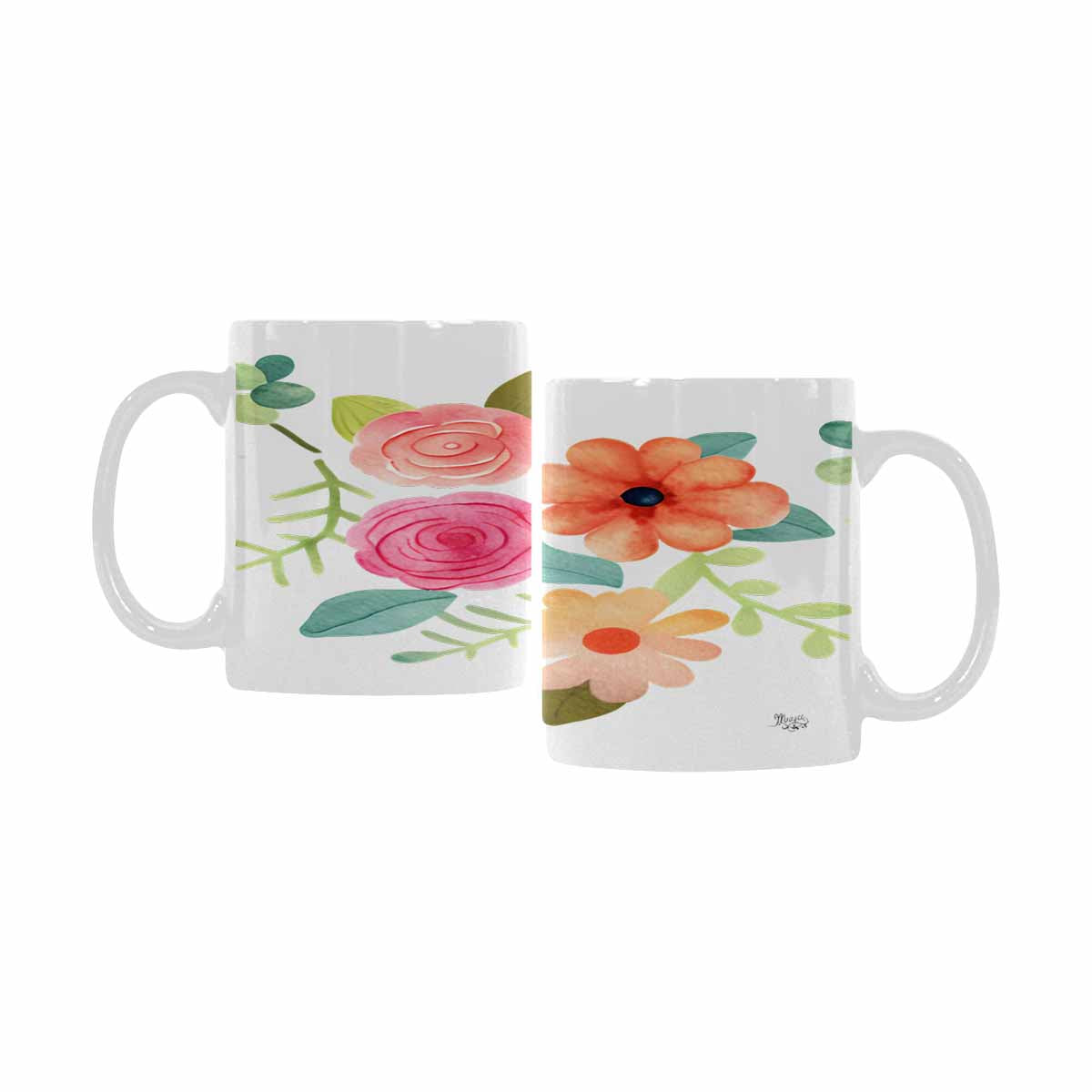 Quality Mug, coffee mug, tea cup, Bright florals, Set 2, design 40