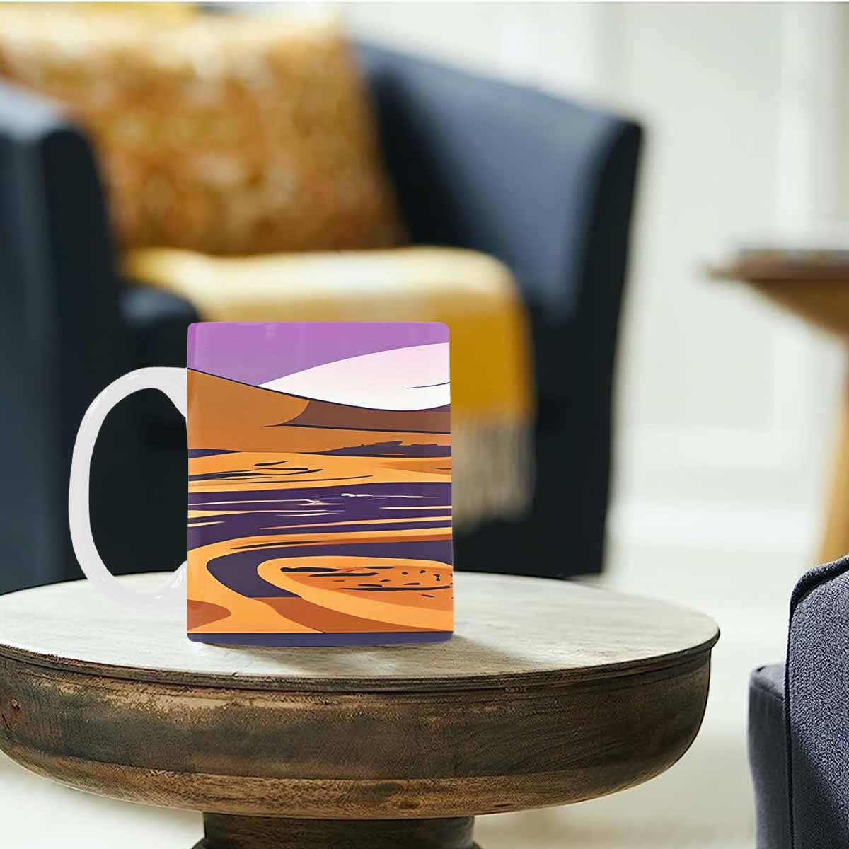 Coffee Mug, tea cup, desert scene, design 48