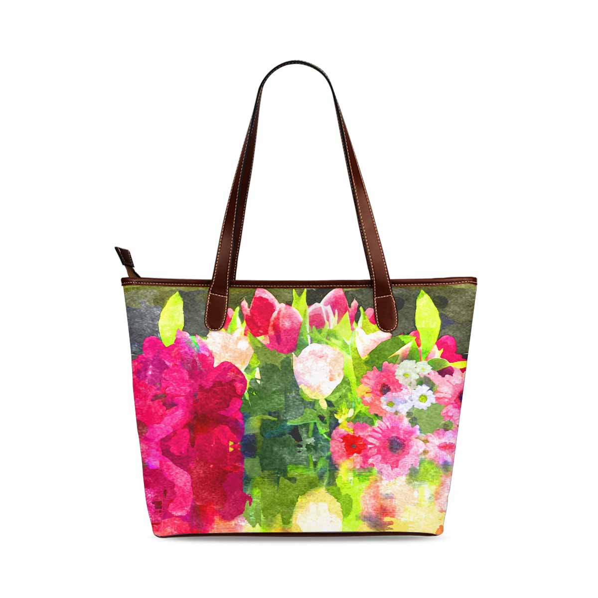 Classic Fabric handbag, watercolor floral, design 230