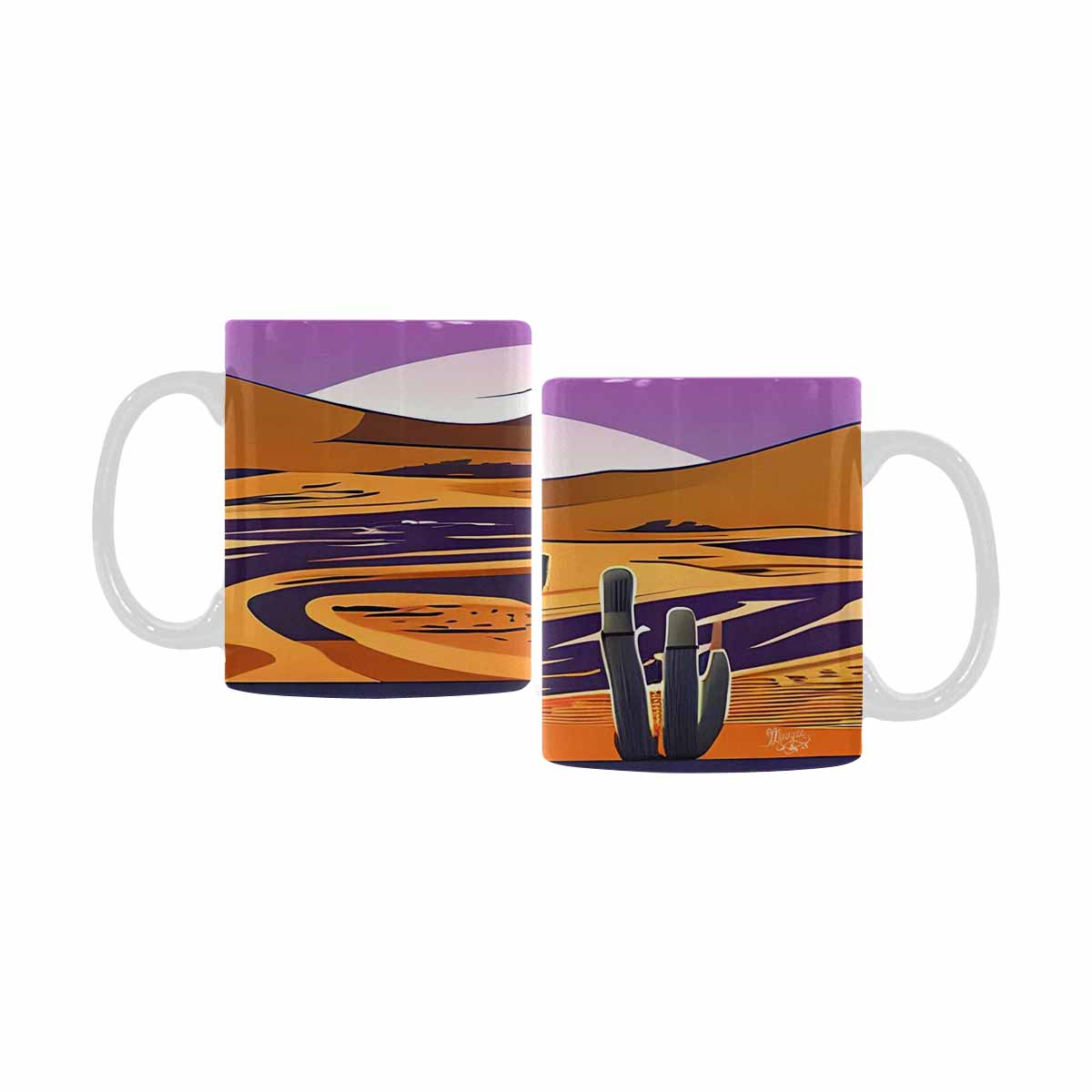 Coffee Mug, tea cup, desert scene, design 48