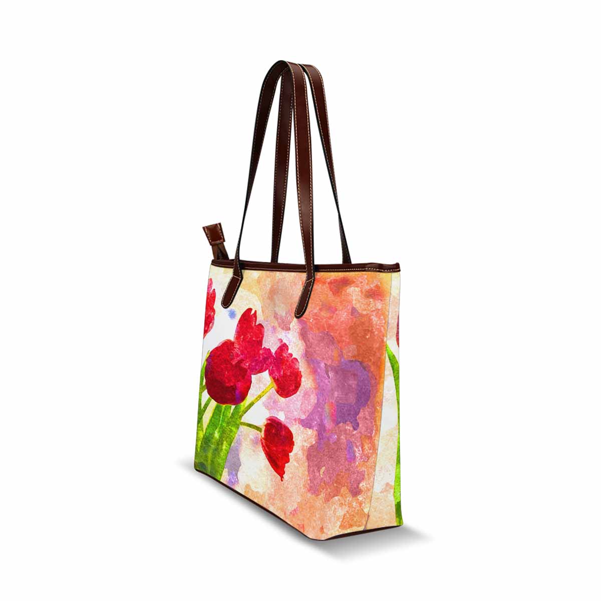 Classic Fabric handbag, watercolor floral, design 113