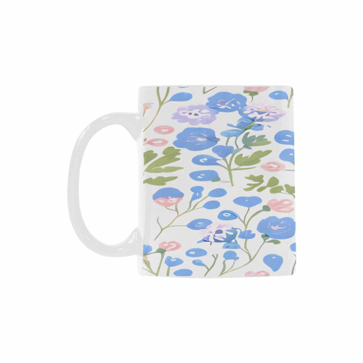 USA made Quality Mug, coffee mug, tea cup, Bright florals, Set 2, design 8