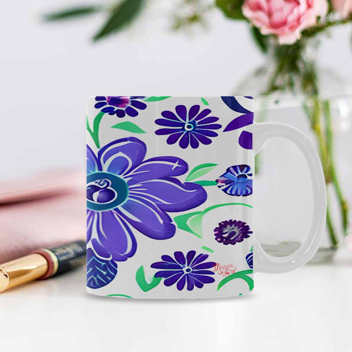 Quality Mug, coffee mug, tea cup, Bright florals, Set 1, Design 125