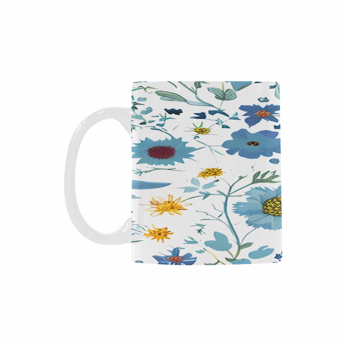 USA made Quality Mug, coffee mug, tea cup, Bright florals, Set 2, design 31