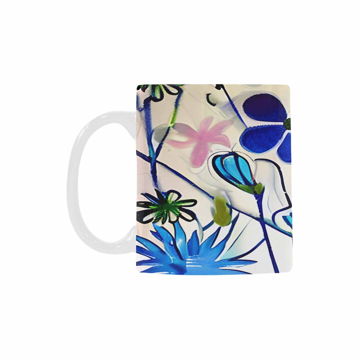 USA made Quality Mug, coffee mug, tea cup, Bright florals, Set 1, Design 145