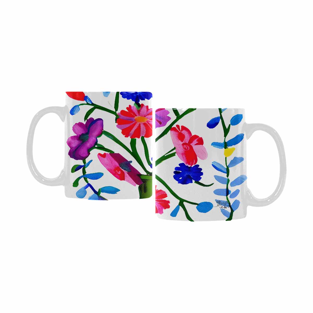 Quality Mug, coffee mug, tea cup, Bright florals, Set 1A, Design 114