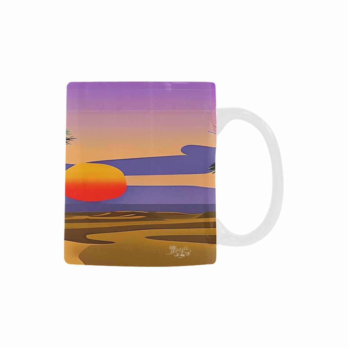 Coffee Mug, tea cup, desert scene, design 30