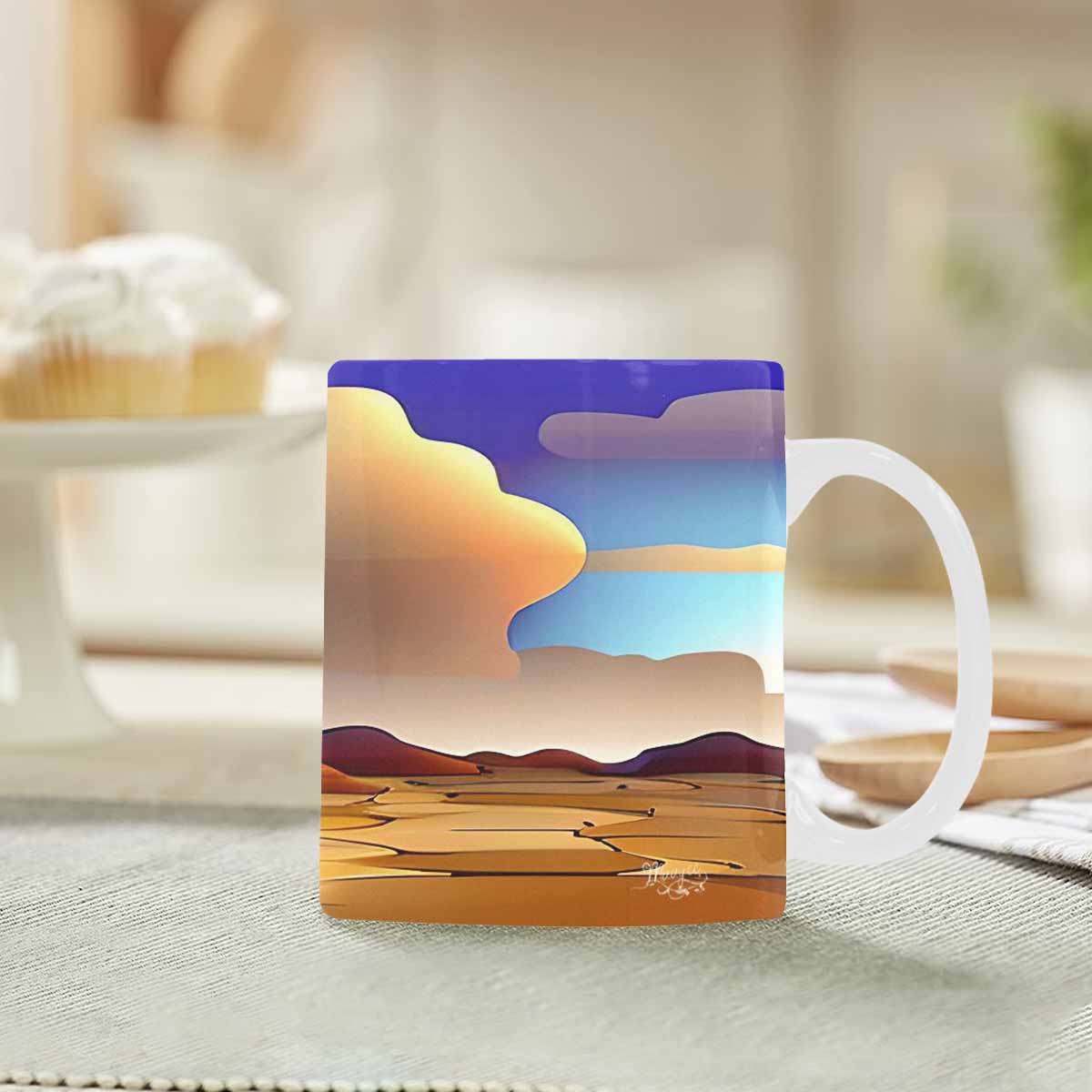 Coffee Mug, tea cup, desert scene, design 32