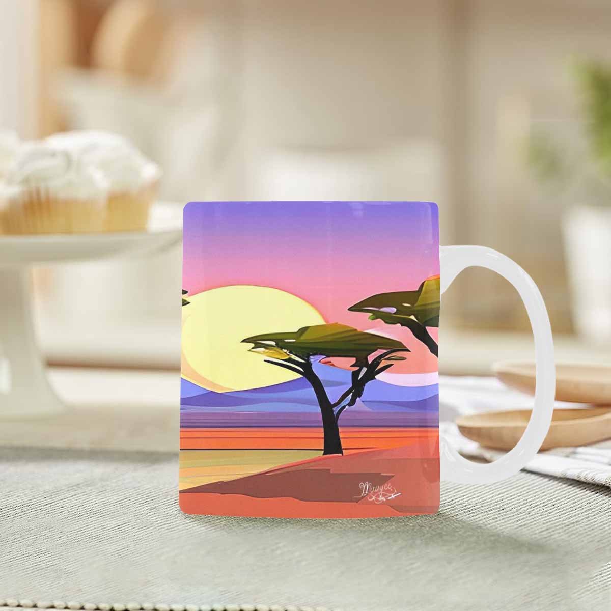 Coffee Mug, tea cup, desert scene, design 42