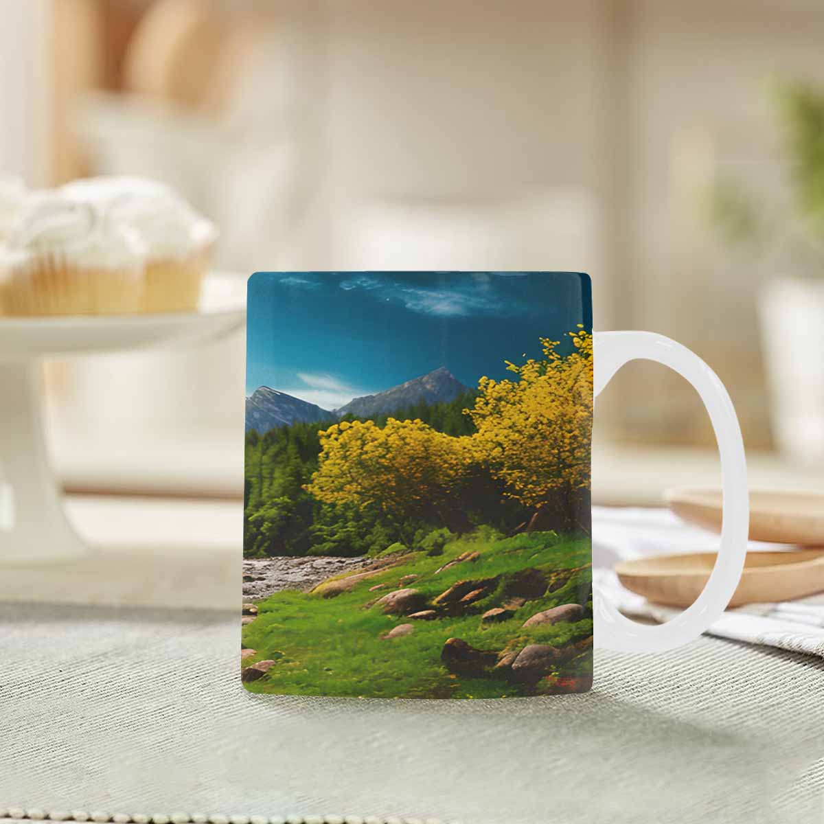 Rivers & Mountains Landscape mugs, set 1 design 5