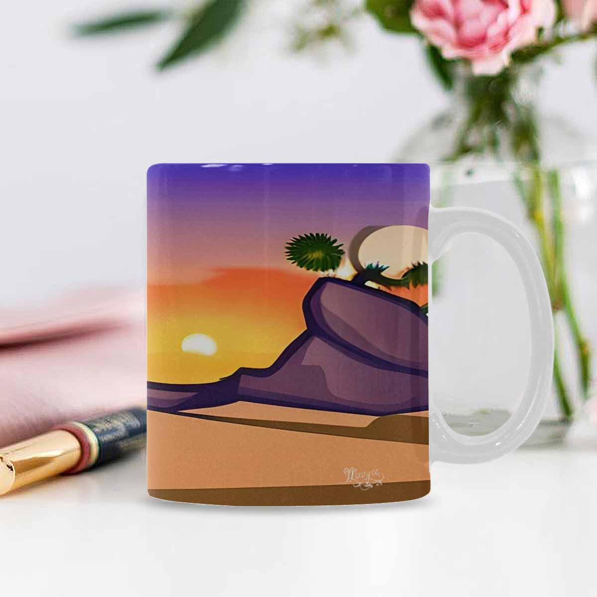 Coffee Mug, tea cup, desert scene, design 75