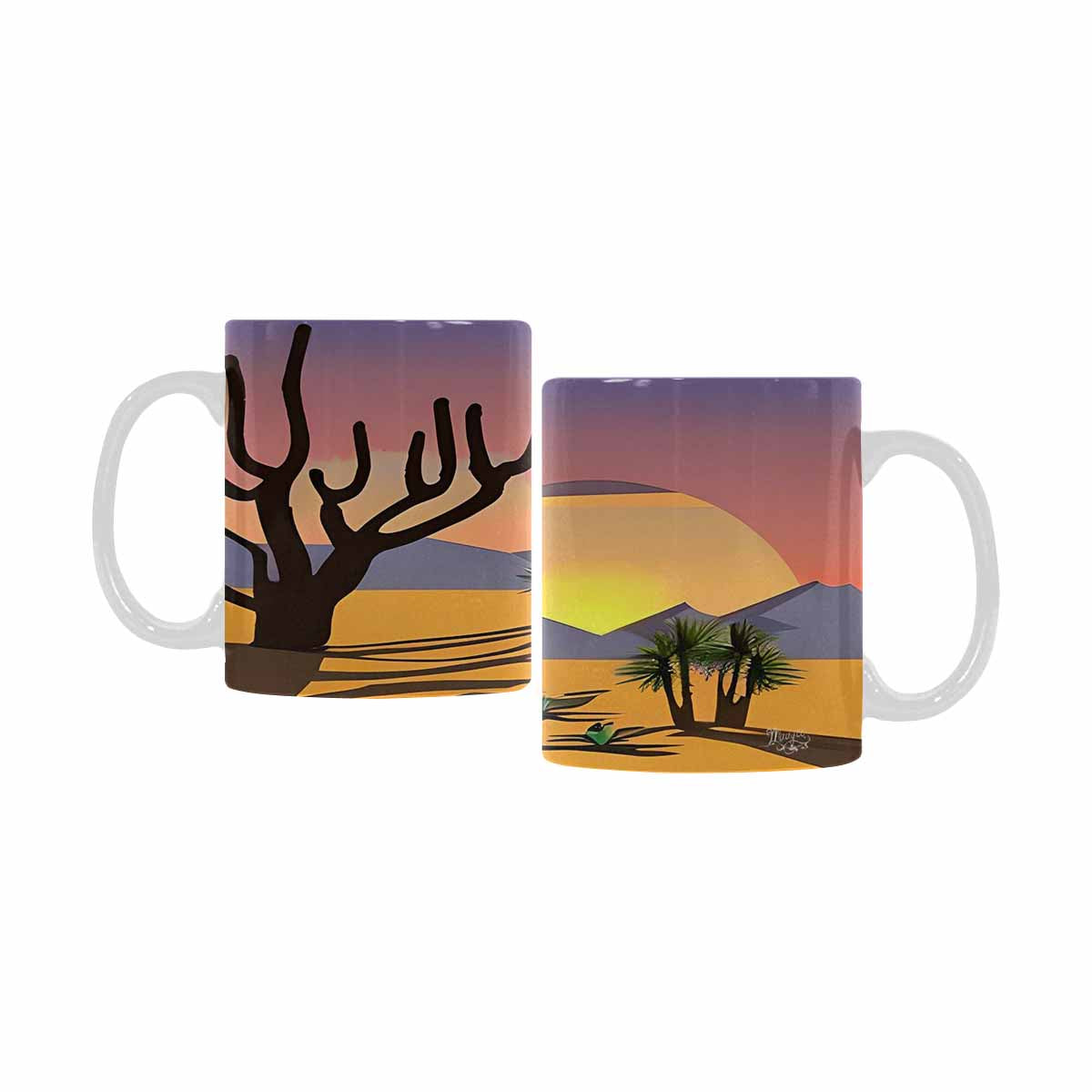 Coffee Mug, tea cup, desert scene, design 50