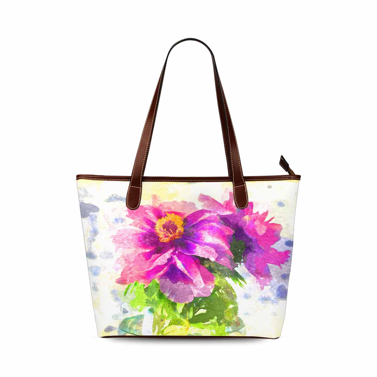 Classic Fabric handbag, watercolor floral, design 162